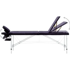Uiterlijk & Gezondheid*vidaXL Massagetafel inklapbaar 3 zones aluminum Paars