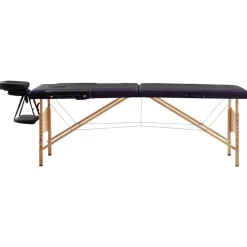 Uiterlijk & Gezondheid*vidaXL Massagetafel inklapbaar 2 zones hout Zwart