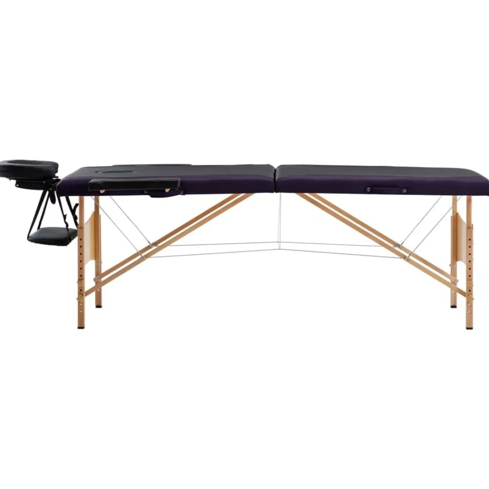 Uiterlijk & Gezondheid*vidaXL Massagetafel inklapbaar 2 zones hout Zwart