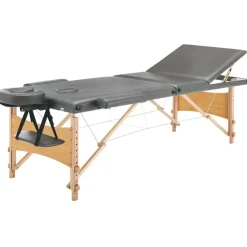 Uiterlijk & Gezondheid*vidaXL Massagetafel met 3 zones 186x68 cm houten frame Antraciet