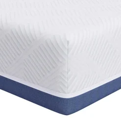 Bedden & Accessoires*vidaXL Matras Wit en Blauw 80 x 160 cm Jacquard stof