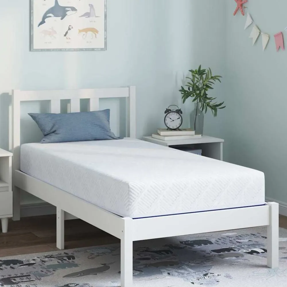Bedden & Accessoires*vidaXL Matras Wit en Blauw 80 x 160 cm Jacquard stof