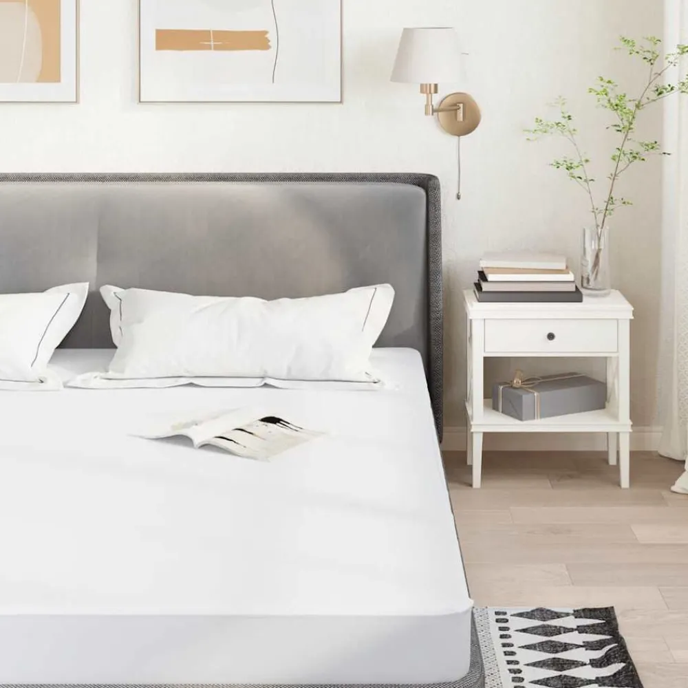 Linnengoed|Bedden & Accessoires*vidaXL Matrasbeschermer waterdicht 90x190 cm wit