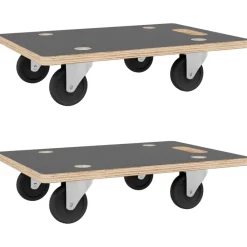 Materiaalbehandeling*vidaXL Meubelhondjes 2 st rechthoekig 250 kg 50x35x11,5 cm