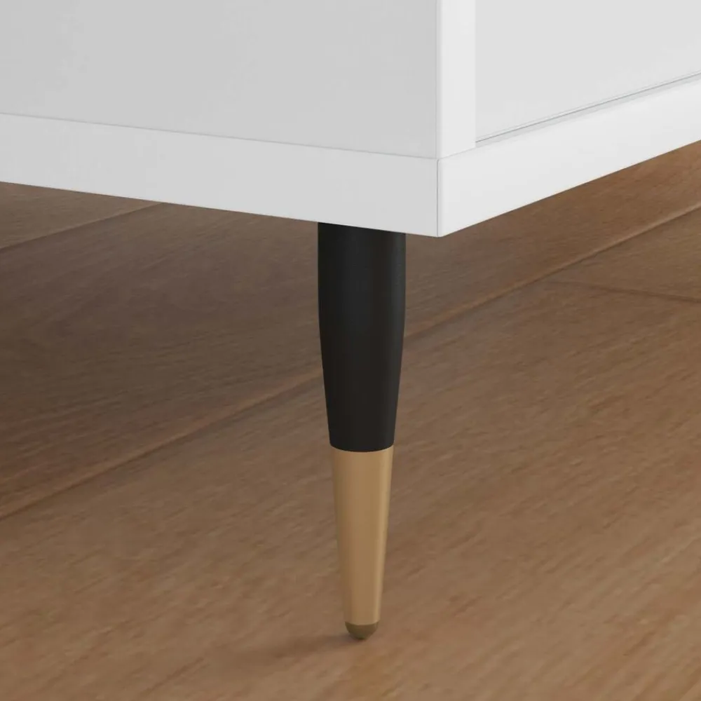 Bouwbeslag*vidaXL Meubelpoten 2 pcs Zwart en Goud Ø 40 x 98 mm IJzer