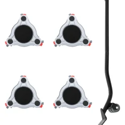 Bouwbeslag*vidaXL Meubelrollers 4 st met lifter 14,5x13,5x4 cm staal 400 kg