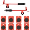 Meubelrollers 8 stuks met lifters 9,8x7,5x3 cm 150 kg rood>vidaXL Best