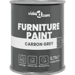 Verbruiksmaterialen Voor De Bouw*vidaXL Meubelverf Grijs 0,75 L Wandprint Koolstof grijs
