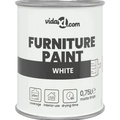 Verbruiksmaterialen Voor De Bouw*vidaXL Meubelverf 0,75 L Wandprint Wit