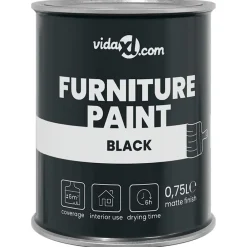 Verbruiksmaterialen Voor De Bouw*vidaXL Meubelverf 0,75 L Wandprint Zwart
