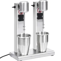 Milkshake mixer met dubbele bekers roestvrij staal 2 L>vidaXL Sale