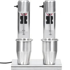 Milkshake mixer met dubbele bekers roestvrij staal 2 L><noscript><img width=
