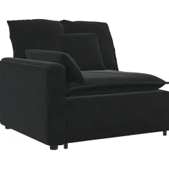 Accessoires Voor Stoelen En Banken*vidaXL Modulaire bank Armleuning eindmodule met kussens 100 cm Zwart