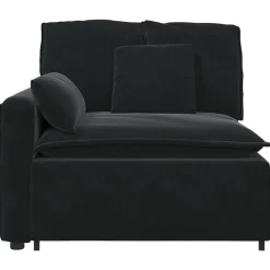 Accessoires Voor Stoelen En Banken*vidaXL Modulaire bank Armleuning eindmodule met kussens 100 cm Zwart