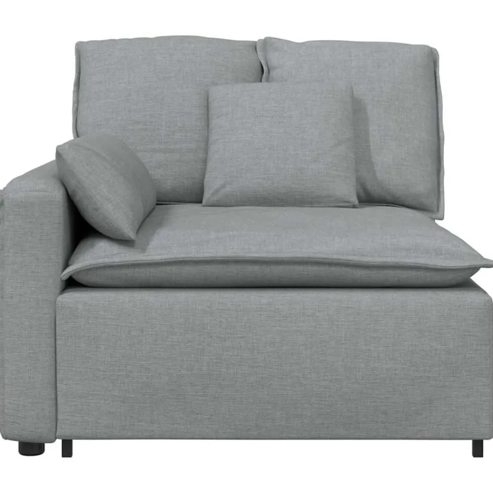 Accessoires Voor Stoelen En Banken*vidaXL Modulaire bank Armleuning eindmodule met kussens 100 cm Lichtgrijs