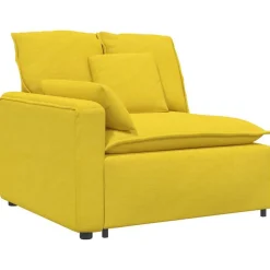 Accessoires Voor Stoelen En Banken*vidaXL Modulaire bank Armleuning eindmodule met kussens 100 cm Lichtgeel