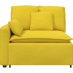 Accessoires Voor Stoelen En Banken*vidaXL Modulaire bank Armleuning eindmodule met kussens 100 cm Lichtgeel