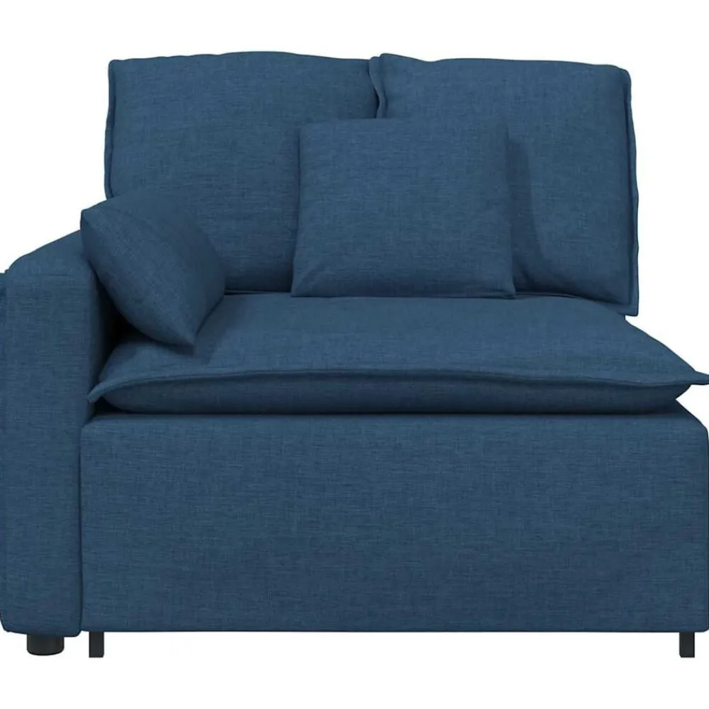 Accessoires Voor Stoelen En Banken*vidaXL Modulaire bank Armleuning eindmodule met kussens 100 cm Blauw