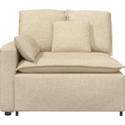Accessoires Voor Stoelen En Banken*vidaXL Modulaire bank Armleuning eindmodule met kussens 100 cm Cr&egrave;me