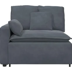 Accessoires Voor Stoelen En Banken*vidaXL Modulaire bank Armleuning eindmodule met kussens 100 cm Donkergrijs