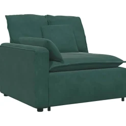 Accessoires Voor Stoelen En Banken*vidaXL Modulaire bank Armleuning eindmodule met kussens 100 cm Donkergroen
