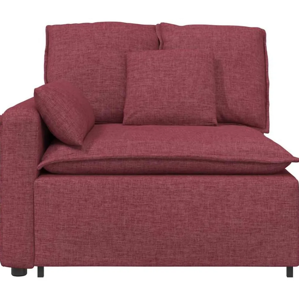 Accessoires Voor Stoelen En Banken*vidaXL Modulaire bank Armleuning eindmodule met kussens 100cm Wijnrood