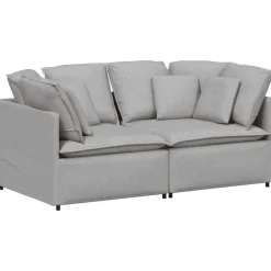 Modulaire bank met kussens stof wolk grijs>vidaXL Clearance