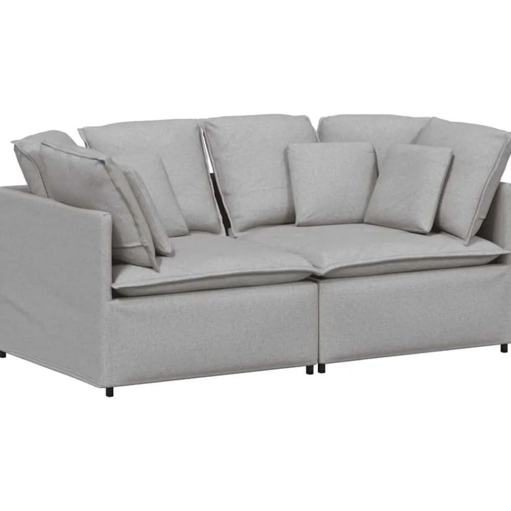 Modulaire bank met kussens stof wolk grijs>vidaXL Clearance