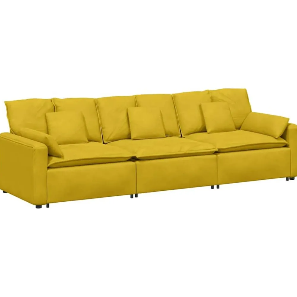 Accessoires Voor Stoelen En Banken*vidaXL Modulaire bank met kussens Geel
