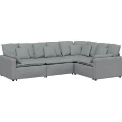 Accessoires Voor Stoelen En Banken*vidaXL Modulaire bank met kussens stof Lichtgrijs