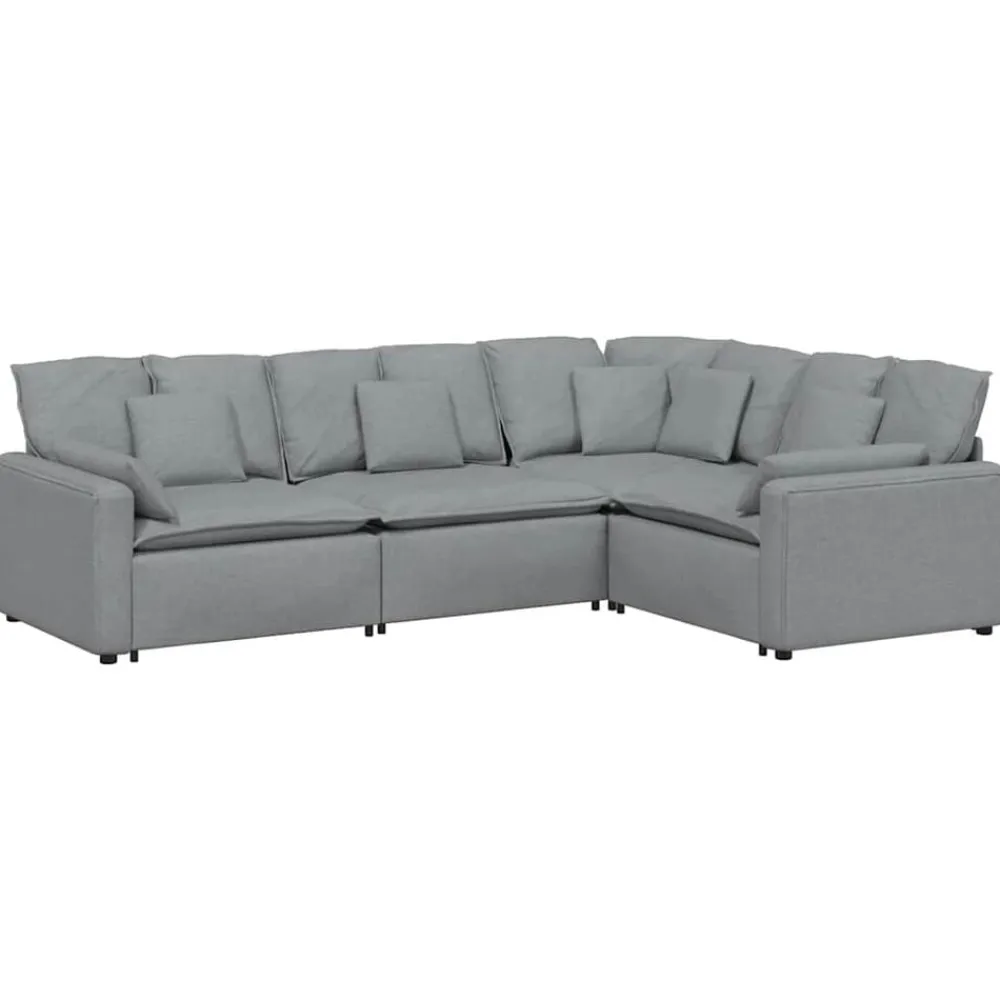 Accessoires Voor Stoelen En Banken*vidaXL Modulaire bank met kussens stof Lichtgrijs