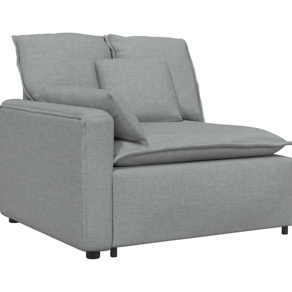 Accessoires Voor Stoelen En Banken*vidaXL Modulaire bank met kussens stof Lichtgrijs
