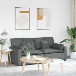 Accessoires Voor Stoelen En Banken*vidaXL Modulaire bank met kussens Donkergrijs