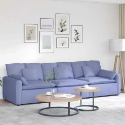 Accessoires Voor Stoelen En Banken*vidaXL Modulaire bank met kussens Jeansblauw