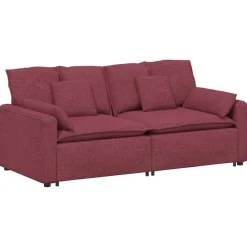 Accessoires Voor Stoelen En Banken*vidaXL Modulaire bank met kussens Wijnrood