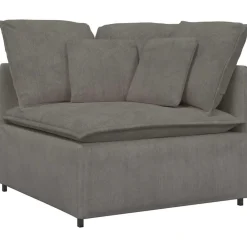 Banken*vidaXL Modulaire bank met kussens corduroy stof Lichtgrijs