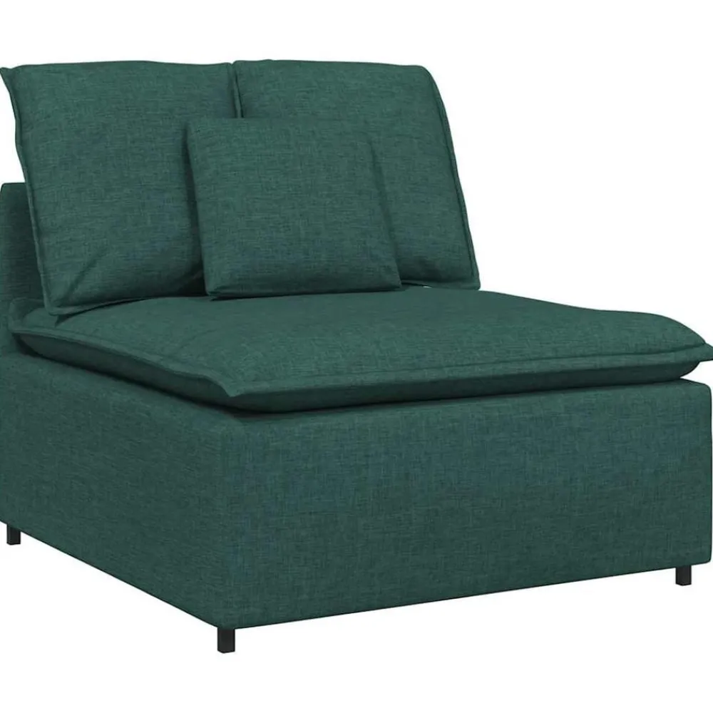 Accessoires Voor Stoelen En Banken*vidaXL Modulaire bank middenmodule met kussens 100 cm Donkergroen