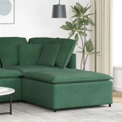Accessoires Voor Stoelen En Banken*vidaXL Modulaire bank voetenbank module 100x100x48 cm Donkergroen