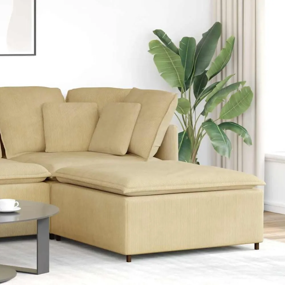 Accessoires Voor Stoelen En Banken*vidaXL Modulaire bank voetenbank module 100x100x48 cm grijsgroen