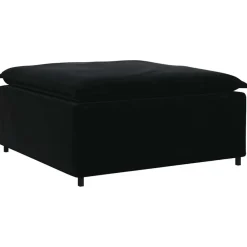 Accessoires Voor Stoelen En Banken*vidaXL Modulaire bank voetenbank module 100x100x48 cm Zwart