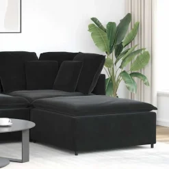 Accessoires Voor Stoelen En Banken*vidaXL Modulaire bank voetenbank module 100x100x48 cm Zwart