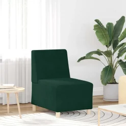 Banken*vidaXL Modulaire bank zonder armleuningen 55 cm fluweel Donkergroen