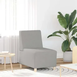 Banken*vidaXL Modulaire bank zonder armleuningen Wolkengrijs 55 cm stof Wolken grijs