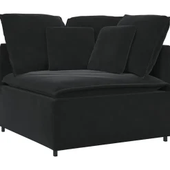 Accessoires Voor Stoelen En Banken*vidaXL Modulaire hoekmodule bank met kussens 100 cm Zwart