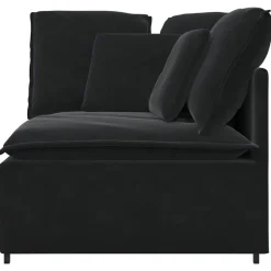 Accessoires Voor Stoelen En Banken*vidaXL Modulaire hoekmodule bank met kussens 100 cm Zwart