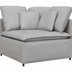 Modulaire hoekmodule bank met kussens 100 cm wolk grijs>vidaXL Sale