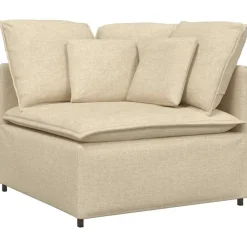Accessoires Voor Stoelen En Banken*vidaXL Modulaire hoekmodule bank met kussens 100 cm crèmekleurig Cr&egrave;me