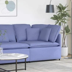 Modulaire hoekmodule bank met kussens 100 cm spijkerblauw>vidaXL Online