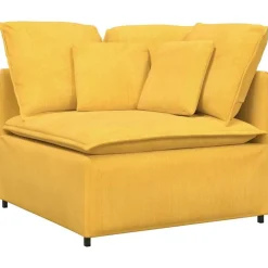 Accessoires Voor Stoelen En Banken*vidaXL Modulaire hoekmodule bank met kussens 100 cm Lichtgeel