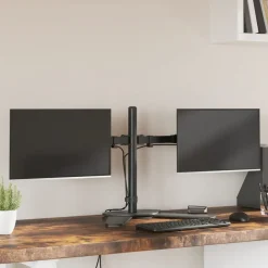 Elektronica*vidaXL Monitorstandaard dubbel VESA 75/100 mm staal zwart